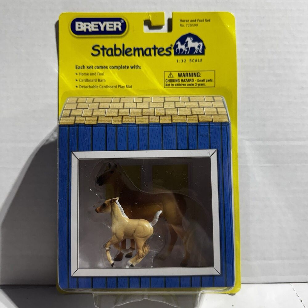 Breyer Stablemates Horse and Foal Set Palomino Standing Stock Horse – New